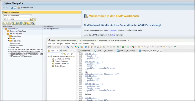 SAP GUI SE80 ADT Entwicklungsumgebung